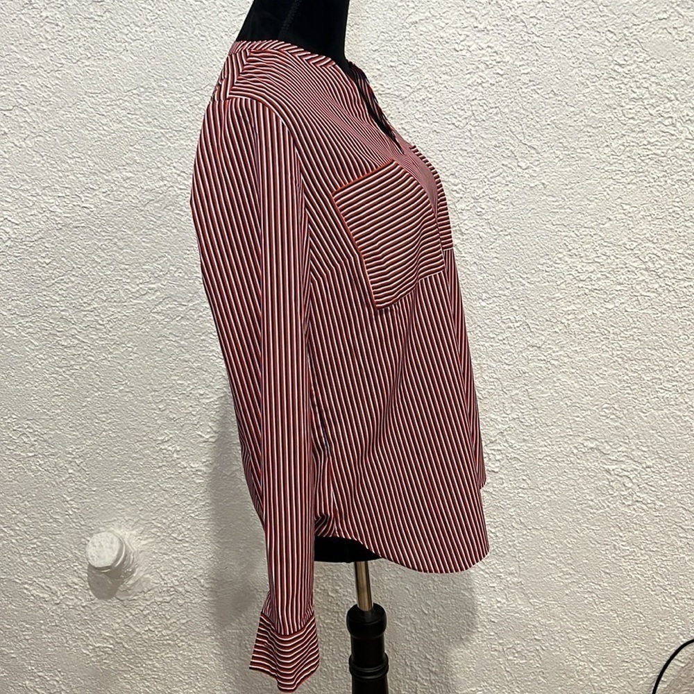 Cabi Striped Long Sleeve Blouse Women’s Button Front Top - Picture 5 of 6